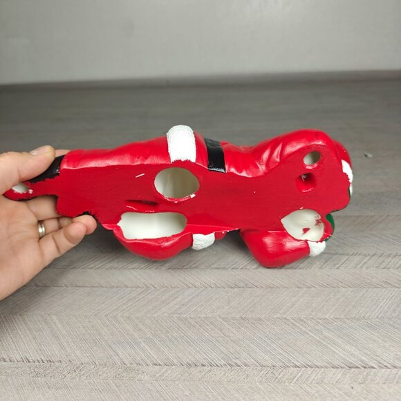 Vintage Ceramic Sleeping Santa Figurine Christmas Decoration Skelf Sitter 9" - Picture 6 of 8